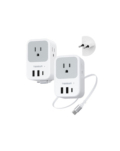 TESSAN European Travel Plug Adapter 2 Pack