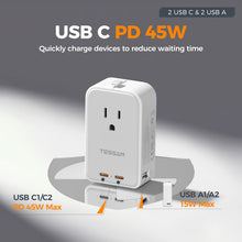 TESSAN Universal Travel Adapter PD 45W