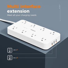 TESSAN Flat Plug Surge Protector Power Strip 108