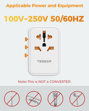 TESSAN GaN Universal Travel Adapter with USB-C - White