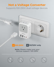 TESSAN Type F Travel Plug Adapter with 20W USB-C Charging