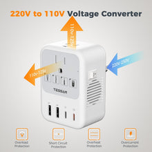 TESSAN 250W Voltage Converter with Universal Travel Adapter TC03