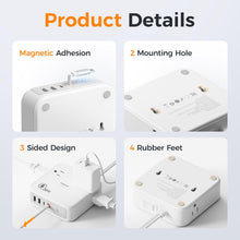TESSAN 8-in-1 Flat Plug Surge Protector with Retractable USB-C Cable