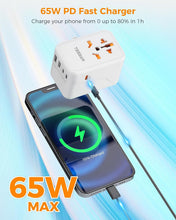 TESSAN GaN Universal Travel Adapter with USB-C - White