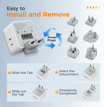 TESSAN 6-in-1 Universal Travel Adapter Kit