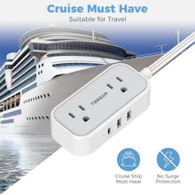 Tessan Flat Plug Power Strip 3 USB Ports 105