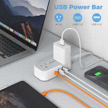 Tessan Flat Plug Power Strip 3 USB Ports 105