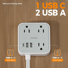 TESSAN 15W Flat Plug Surge Protector Power Strip 103