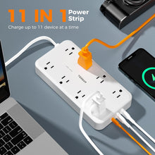TESSAN Flat Plug Surge Protector Power Strip 108