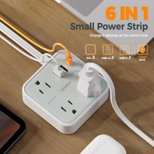 TESSAN 15W Flat Plug Surge Protector Power Strip 103