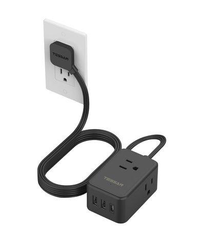 TESSAN Ultra Thin Flat Plug Power Strip 1021