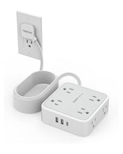 TESSAN Flat Plug Surge Protector Power Strip 1026