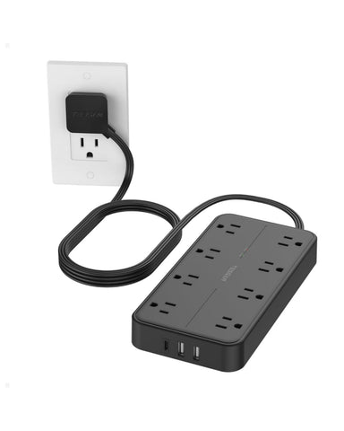 TESSAN Flat Plug Surge Protector Power Strip 108