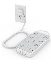 TESSAN Flat Plug Surge Protector Power Strip 108