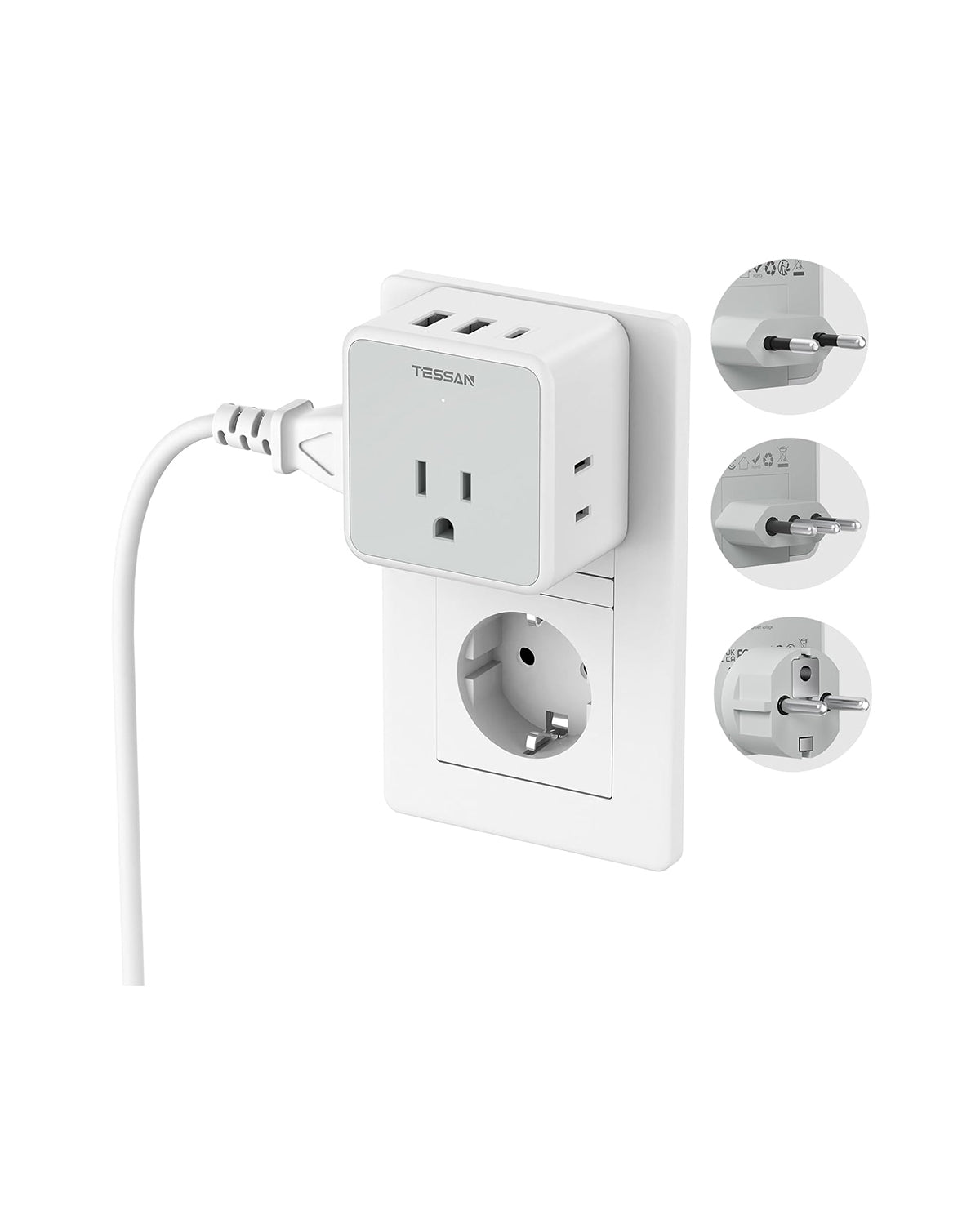 TESSAN All European Travel Plug Adapter Kit 121
