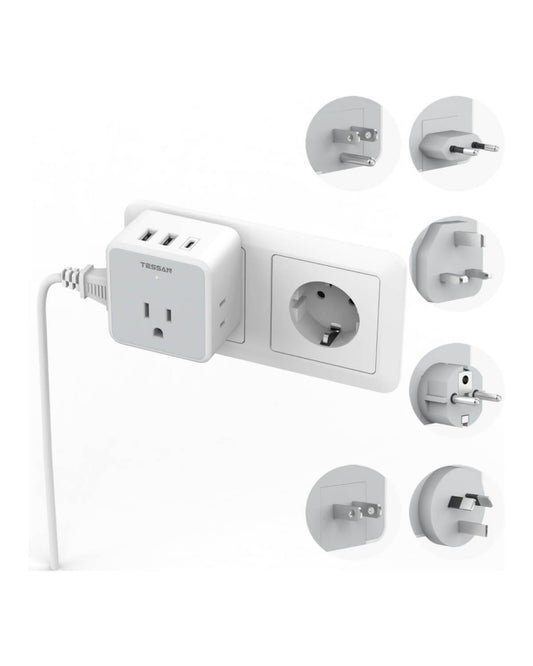 TESSAN 6-in-1 Universal Travel Adapter Kit