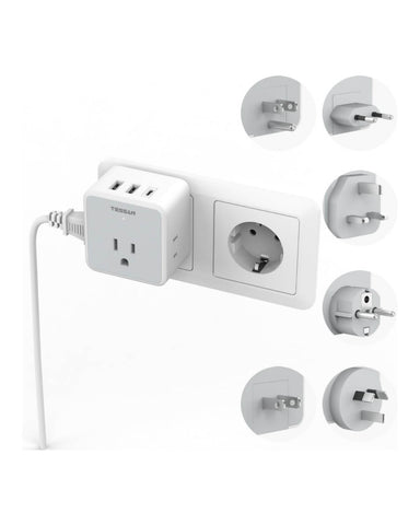 TESSAN 6-in-1 Universal Travel Adapter Kit