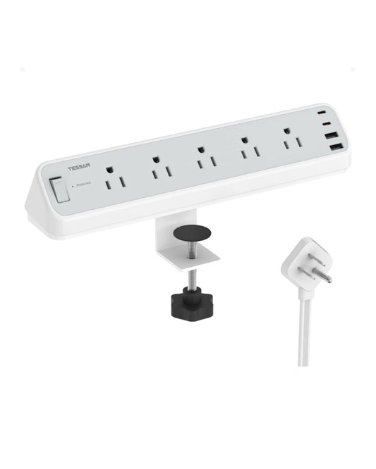 TESSAN Desk Clamp 2100J Surge Protector Power Strip PS06