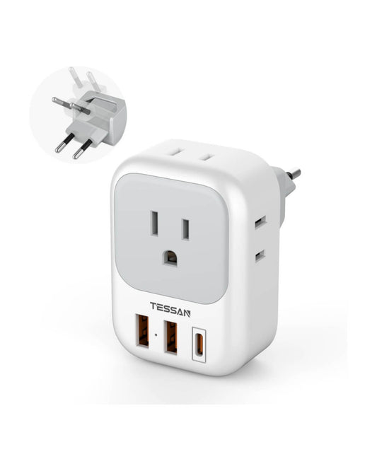 TESSAN US to European Travel Plug Adapter Type C